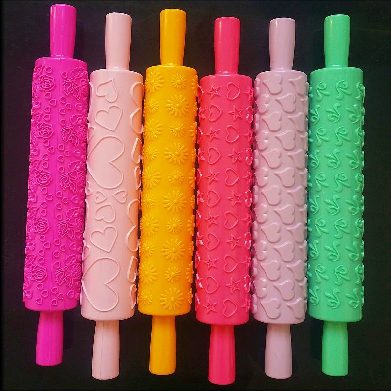 Flip sugar cake pressing flower rolling pin baked printing cake mold, rolling noodles sugar skin rolling stick 15 options