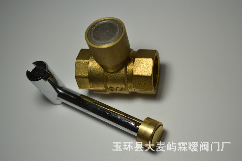 霖嗳阀门磁性一字型锁闭钥匙阀门、供水表前阀门 暖气磁性开关