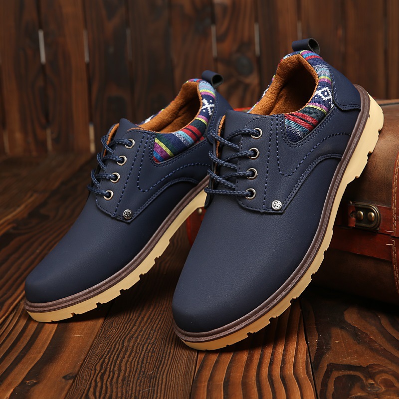 2020 Otoño nuevos zapatos de cuero casuales de negocios para hombres zapatos antideslizantes impermeables zapatos bajos zapatos de hombre entrega de una sola pieza image 8