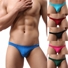 Foreign trade men's underwear sexy black ice silk thong underwear for men low-waist swimming trunks for men 1143K