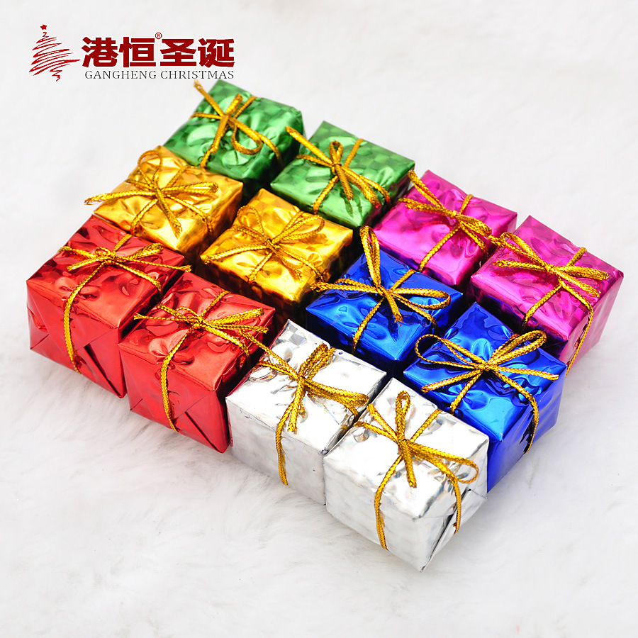 Caja de regalo navideña colorida de espuma 3D, accesorios creativos de decoración, adornos colgantes, suministros para crear ambiente, venta al por mayor.