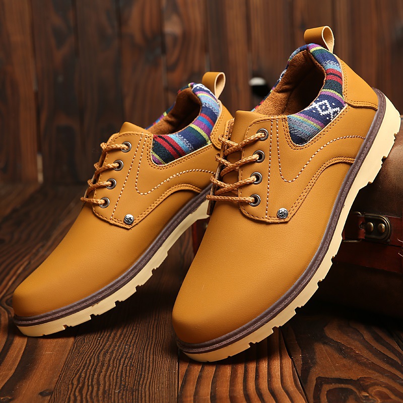2020 Otoño nuevos zapatos de cuero casuales de negocios para hombres zapatos antideslizantes impermeables zapatos bajos zapatos de hombre entrega de una sola pieza image 2