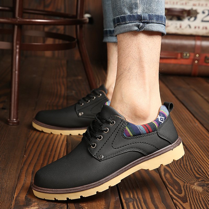 2020 Otoño nuevos zapatos de cuero casuales de negocios para hombres zapatos antideslizantes impermeables zapatos bajos zapatos de hombre entrega de una sola pieza image 5