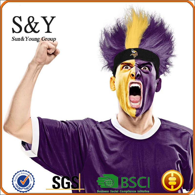 Factory processing all kinds of ball game accessories wigs Carnival promotional wigs fans wigs