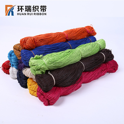 Huanrui Manufacturer Small Quantity Wholesale 0.8-5MM Round and Flat Cotton Waxed Thread, Waxed Rope, Hanging Tag Rope, Hook and Bead String Accessory