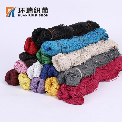 Huanrui Manufacturer Small Quantity Wholesale 0.8-5MM Round and Flat Cotton Waxed Thread, Waxed Rope, Hanging Tag Rope, Hook and Bead String Accessory