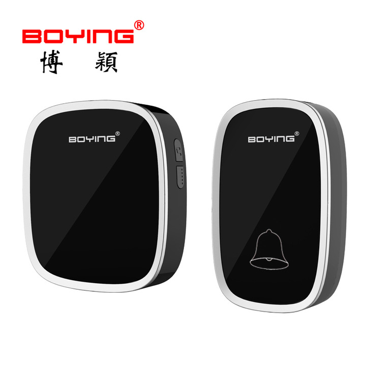 博颖A101家用无线门铃黑色交流数码音乐门铃远距离遥控服务呼叫器