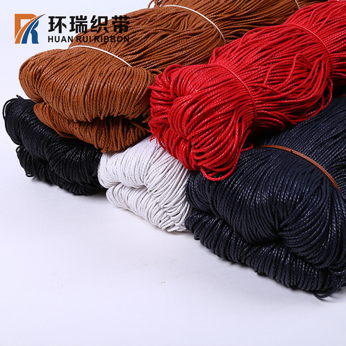 Huanrui Manufacturer Small Quantity Wholesale 0.8-5MM Round and Flat Cotton Waxed Thread, Waxed Rope, Hanging Tag Rope, Hook and Bead String Accessory