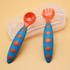 Children's two-color set, tableware for supplementary food, spoon to go out