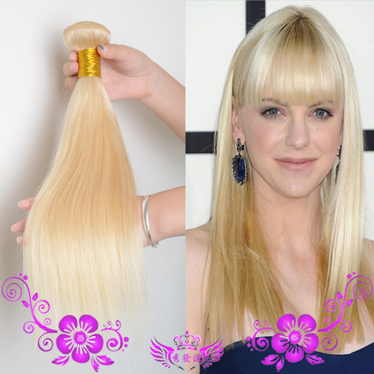 #613 straight human hair extension real straight hair curtain wig female European and American