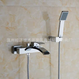 低价批发豪华四方浴缸龙头全铜浴缸淋浴花洒套装宽嘴瀑布浴缸龙头