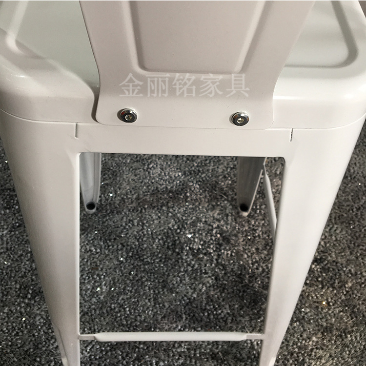 Simple Silla de cuero de hierro Silla de barra de hierro silla alta taburete de bar respaldo pierna alta cafetería Silla de Bar apenado