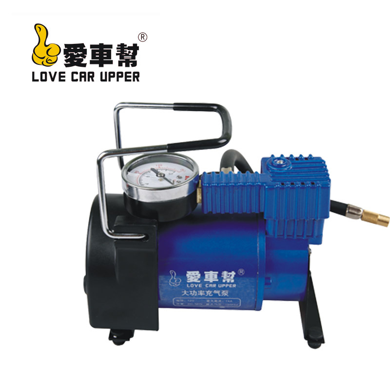 爱车帮车载充气泵 便携单杠充气泵 12V迷你车用充气泵