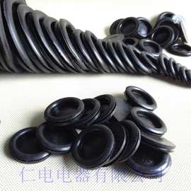 单面橡胶护线圈黑色护线套出过线环套防尘防水密封皮圈孔塞保护套