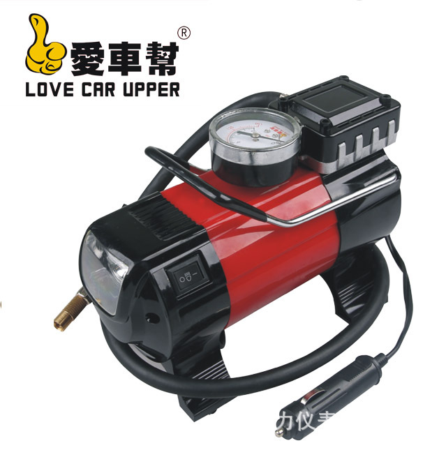 爱车帮充气泵 车载充气泵 带led灯 红色高质量 降价便宜出售