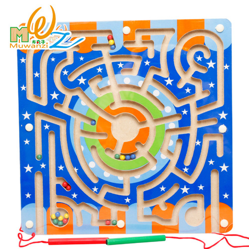 Muwanzi Magnetic Pen Series Bead Maze Circular Track Children's Educational Toys Intellectual Development Wholesale