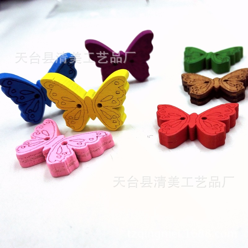 Estilo explosivo, línea grabada en color, botones de mariposa, botones de forma de animal, pintura, bricolaje hecho a mano, 50 piezas/paquete creativo