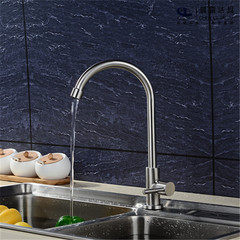 Morning dew kitchen sink faucet 4 points single cold sink dishwasher stainless steel faucet universal rotatable