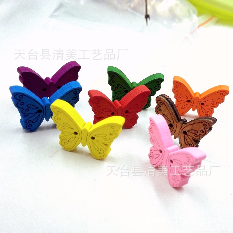 Estilo explosivo, línea grabada en color, botones de mariposa, botones de forma de animal, pintura, bricolaje hecho a mano, 50 piezas/paquete creativo