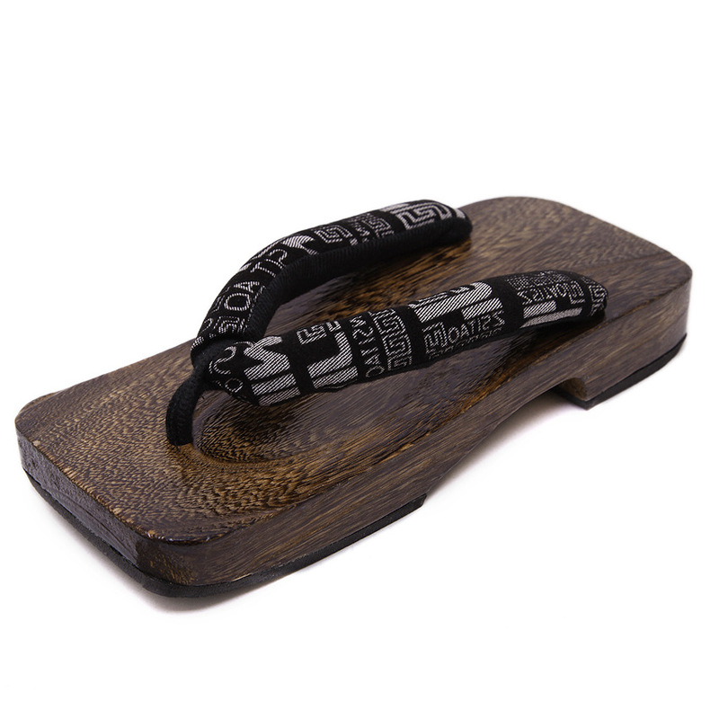 Men's Clogs Chinese-style Slippers Wooden Slippers COS Kimono Antique Men's Wide-board Denim Wooden Shoes Clipped Wooden Shoes