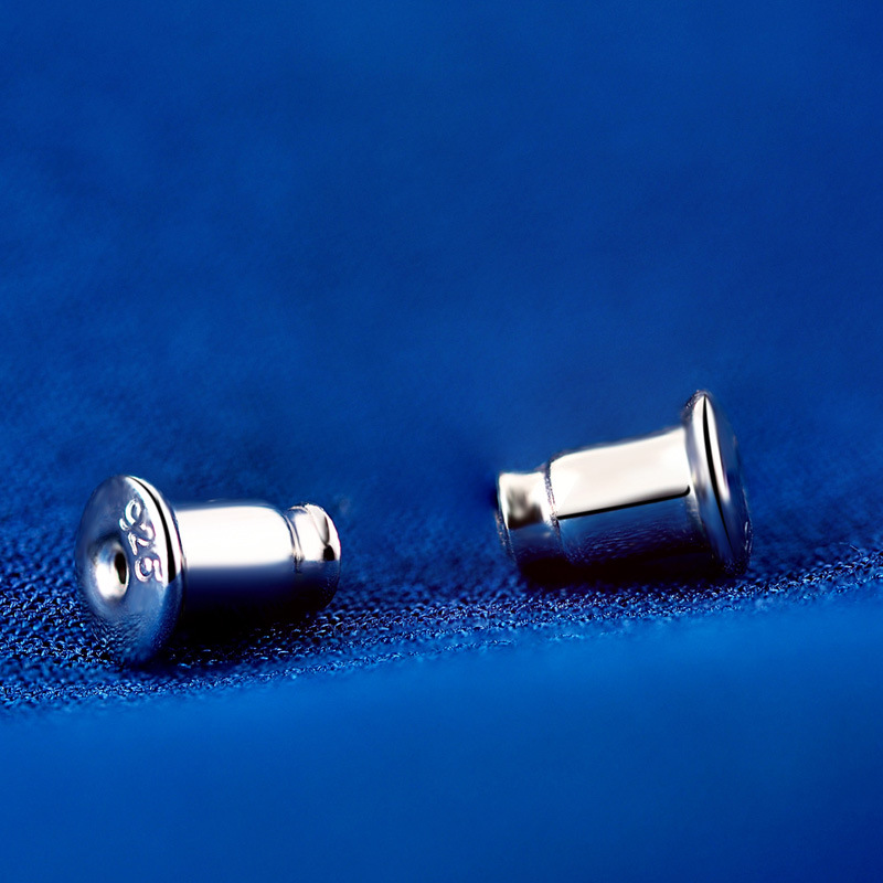 925 tapones para los oídos de plata pendientes de plata bala plateado platino tapones para los oídos hebilla accesorios al por mayor de una sola pieza de entrega
