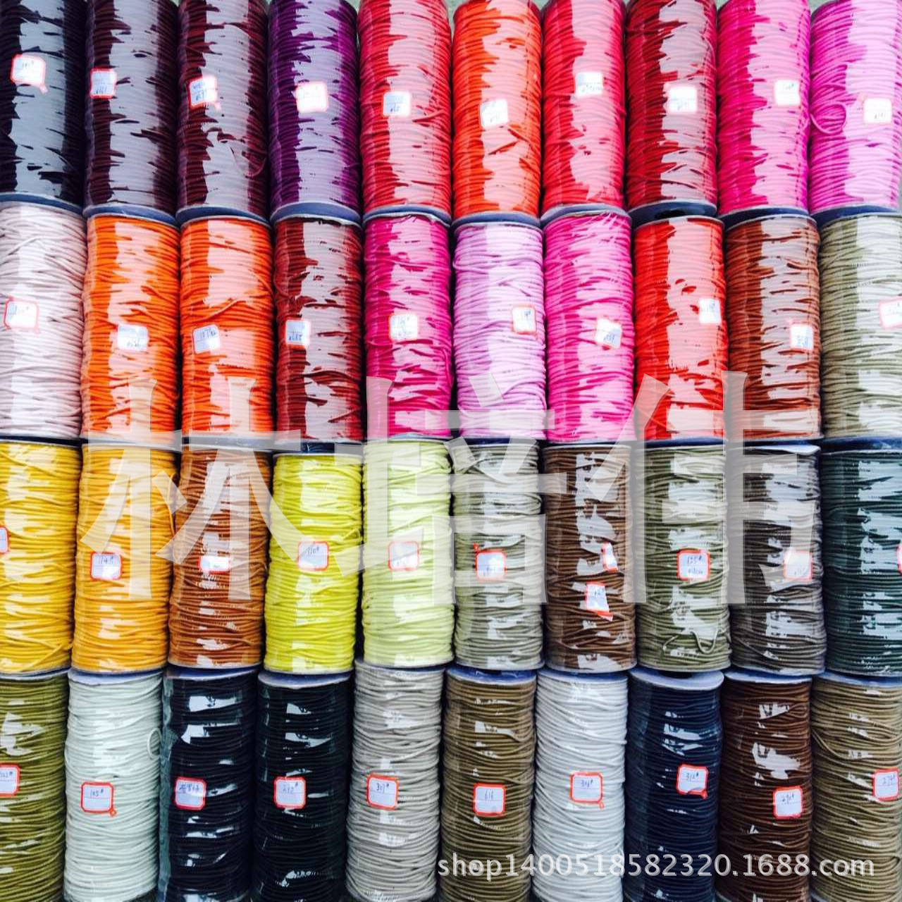 圆松紧带 3.0MM 彩色 涤纶丝服装辅料 橡胶弹力绳带 厂家现货直供