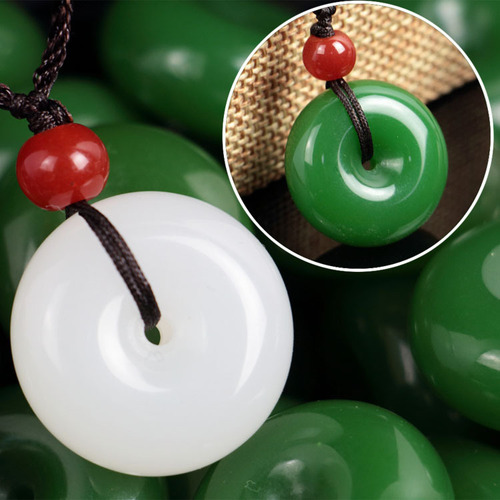 Jasper outer cover material safety buckle Afghanistan white jade safety buckle Xinjiang Hotan white jade jasper yellow mouth material