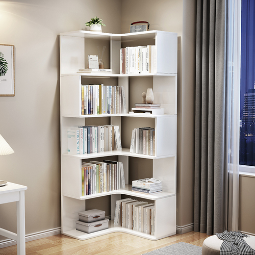 Solid wood corner shelf wall corner cabinet minimalist home corner shelf storage rack multi-layer creative corner bookshelf
