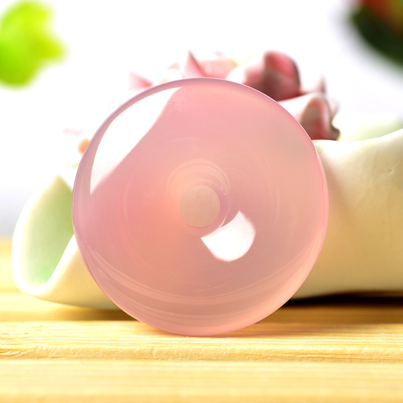 金宇玉髓厂家直销浅色芙蓉玉粉 天然精品A货转运护身玉髓平安扣