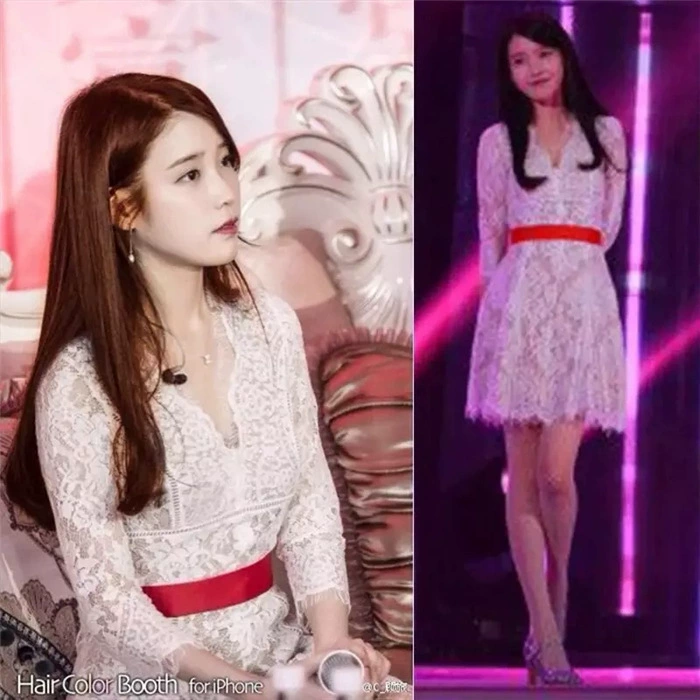 Весна/Лето 2024: Водорастворимое белое кружевное платье с V-образным вырезом и рукавом 7/8, моделирующее фигуру