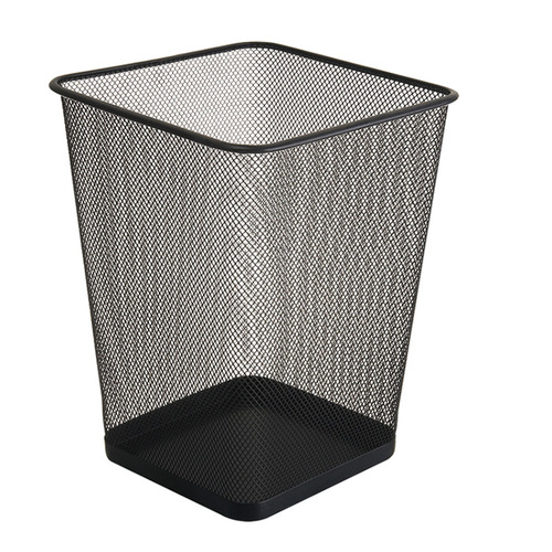 Office Hotel Home Metal Mesh Waste Bin Iron Round Square Creative Trash Can Cleaning Basket Storage Bin