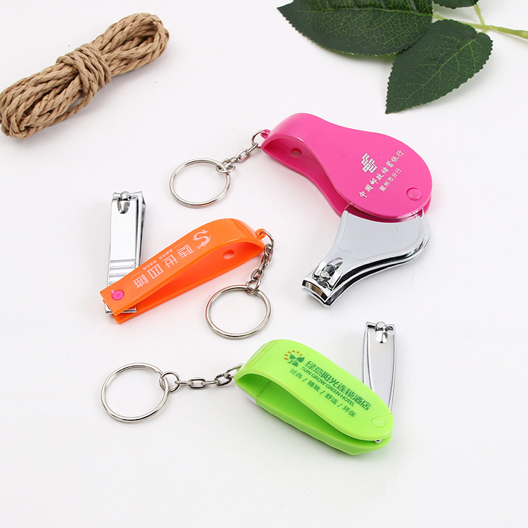 Plastic Nail Clipper Keychain Can Be Made into Two-in-one Multi-color Printed Gift Keychain Nail Scissors