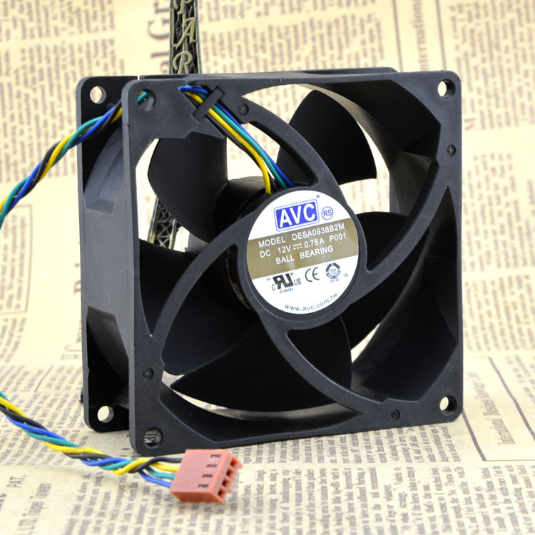 原装AVC DESA0938B2M 四线PWM 温控双滚珠高风压大风量风扇9038