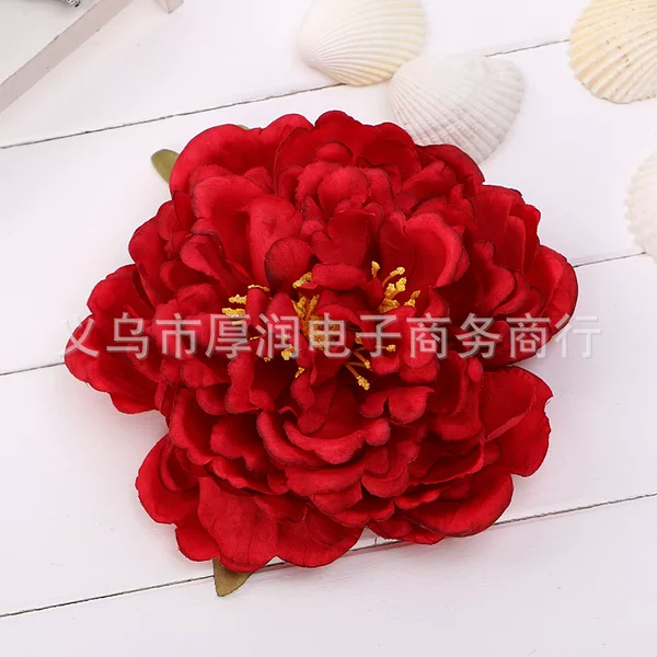 New Large Peony Flower Hairpin Bohemian Holiday Retro Style Han Dynasty Photo Head Flower Palace Head Flower Hairpin