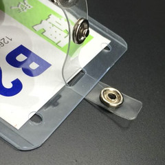 Recommended PVC Hard ID Card Holder, Model B1, Vertical and Horizontal Employee ID Card, Lanyard, Workplace ID Badge, Access Control Transparent Card Holder