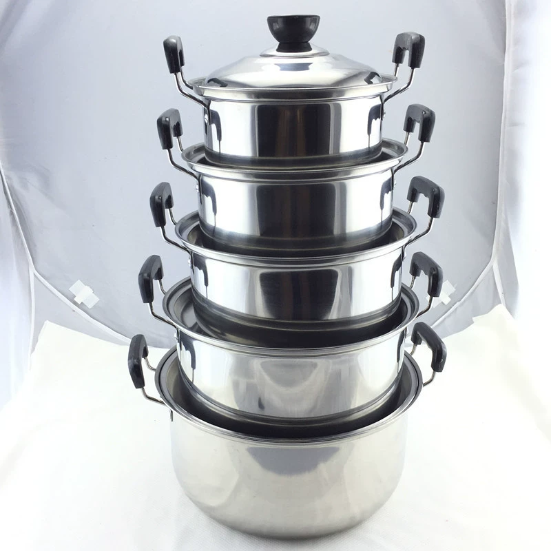 Stainless steel American-style cooking pot special high pot single bottom thick soup pot electromagnetic cooker gas 18-26cm pot soup pot