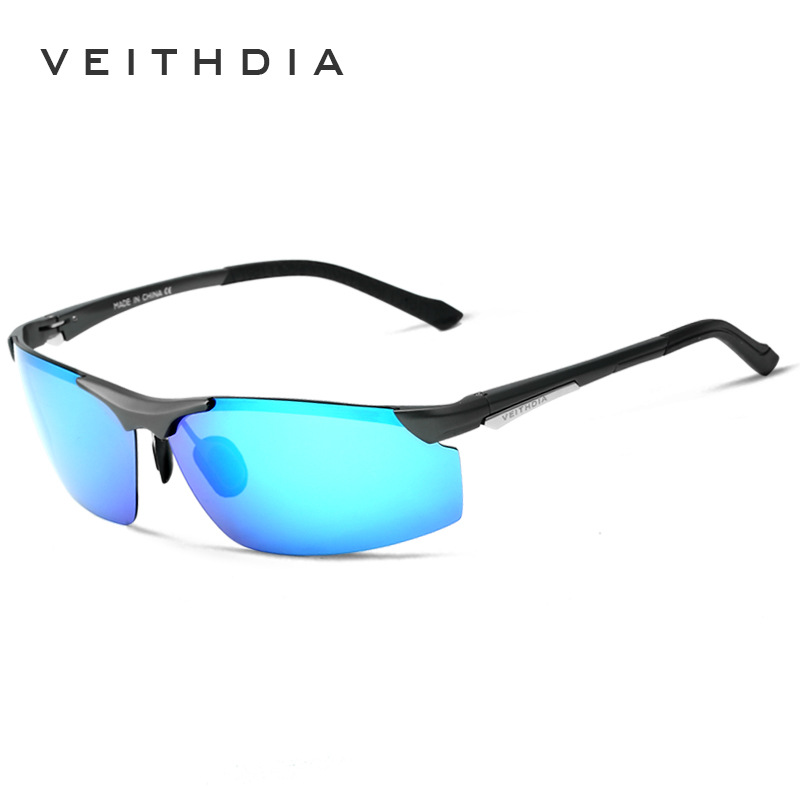 Veithdia hombres cuadrado medio marco deportes esquí pesca conducción aluminio magnesio gafas de sol polarizadas al por mayor 6511