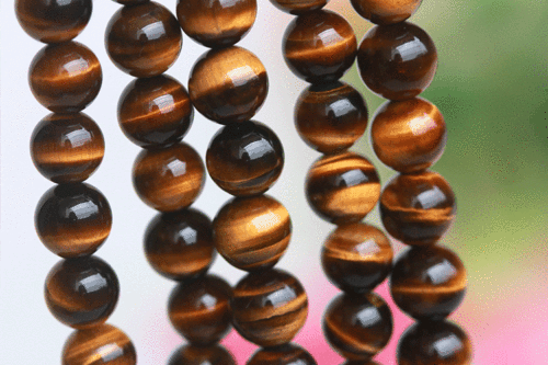 Natural yellow tiger eye stone loose beads 7A6A4A yellow tiger eye stone semi-finished long chain Mingyuan jewelry factory direct sales