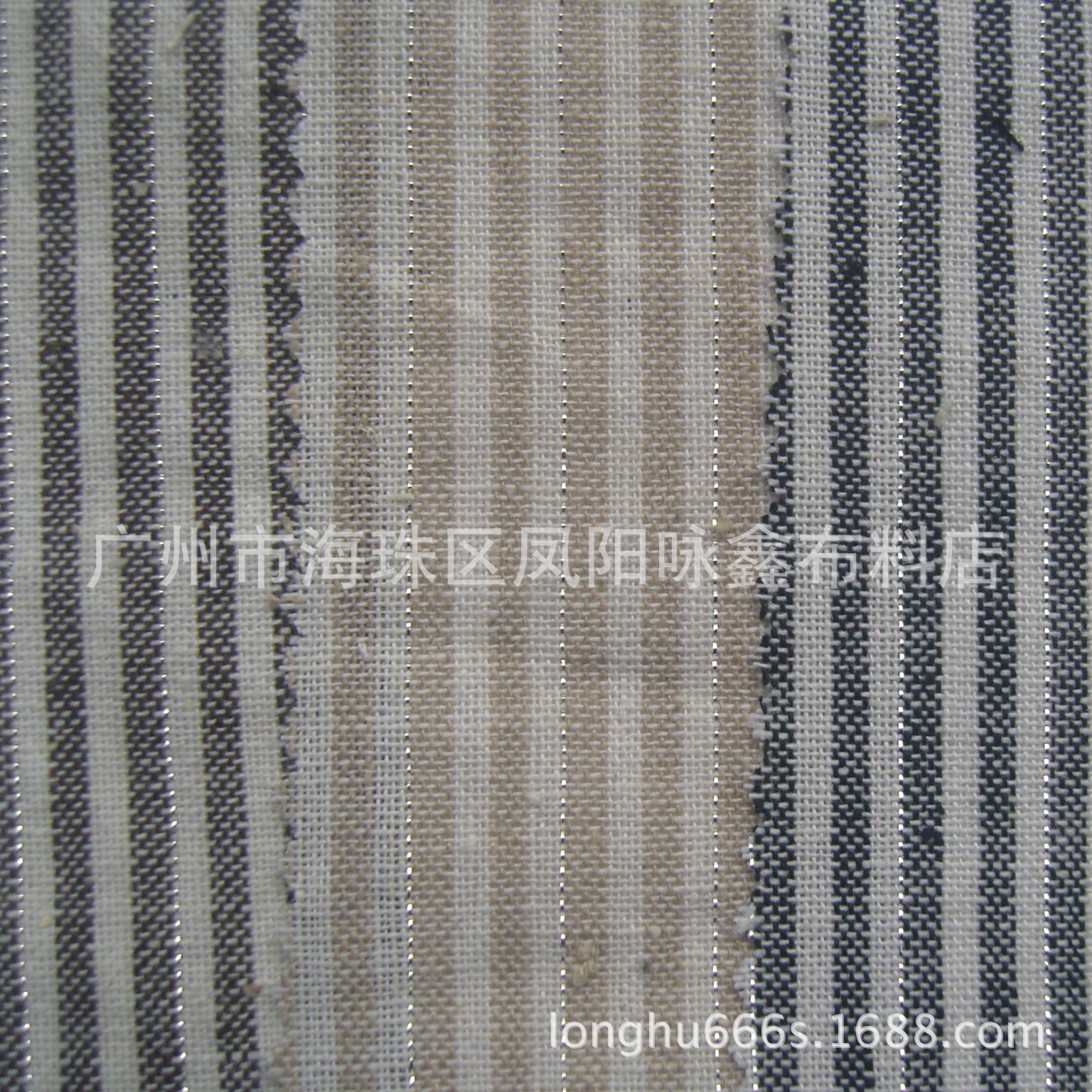 现货供应 银线条子麻棉面料 各类服装箱包手袋鞋材家居家纺辅料