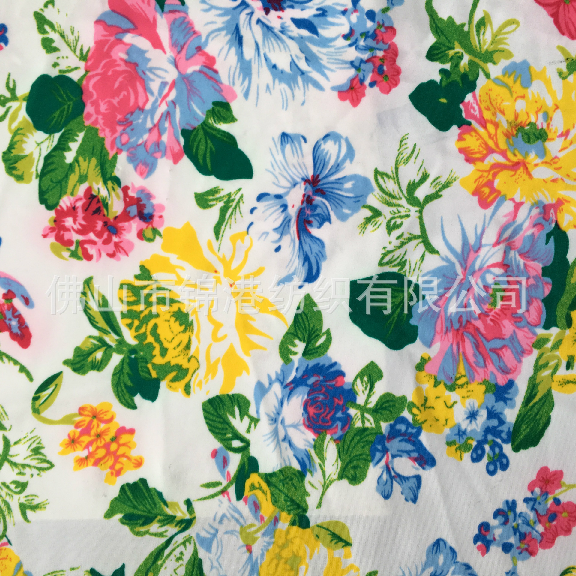 纬编涤氨针织面料印花布舒适内衣睡衣布弹力时装布连衣裙泳装面料