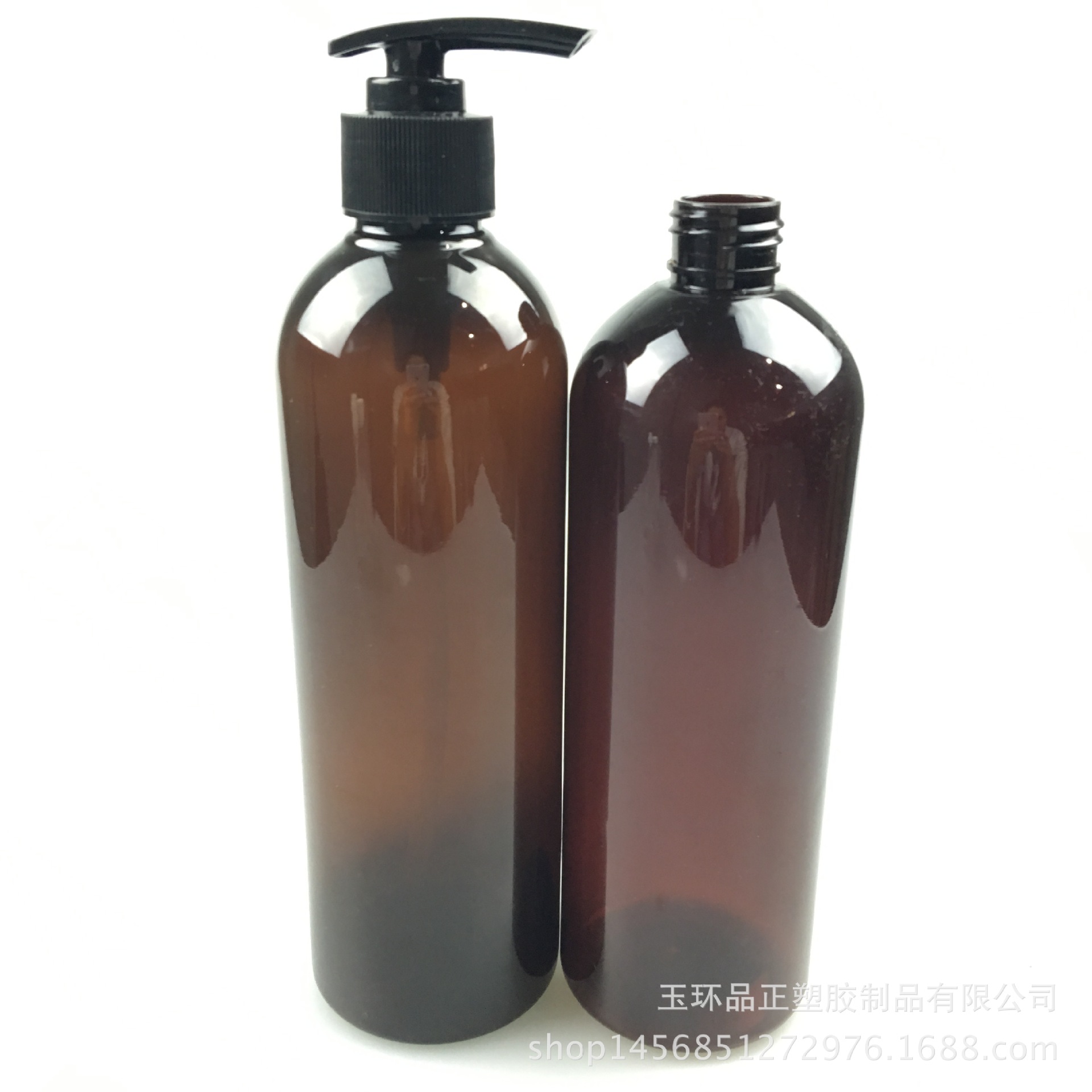 500ML pet半透明深棕色塑料瓶高档洗发水瓶沐浴露瓶