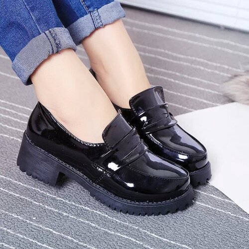 Japanese student shoes maid shoes Japanese JK uniform shoes cos universal lolita lolita leather shoes black