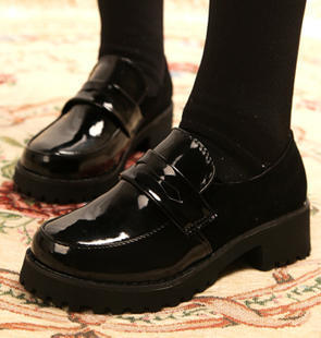 Japanese student shoes maid shoes Japanese JK uniform shoes cos universal lolita lolita leather shoes black