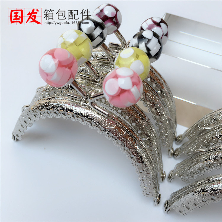 8.5CM semicircular encaje de impresión de jalea caramelo cabeza oro [plata] 0168 - YS