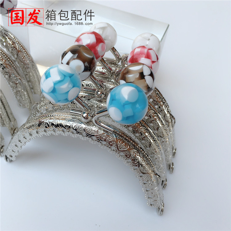 8.5CM semicircular encaje de impresión de jalea caramelo cabeza oro [plata] 0168 - YS