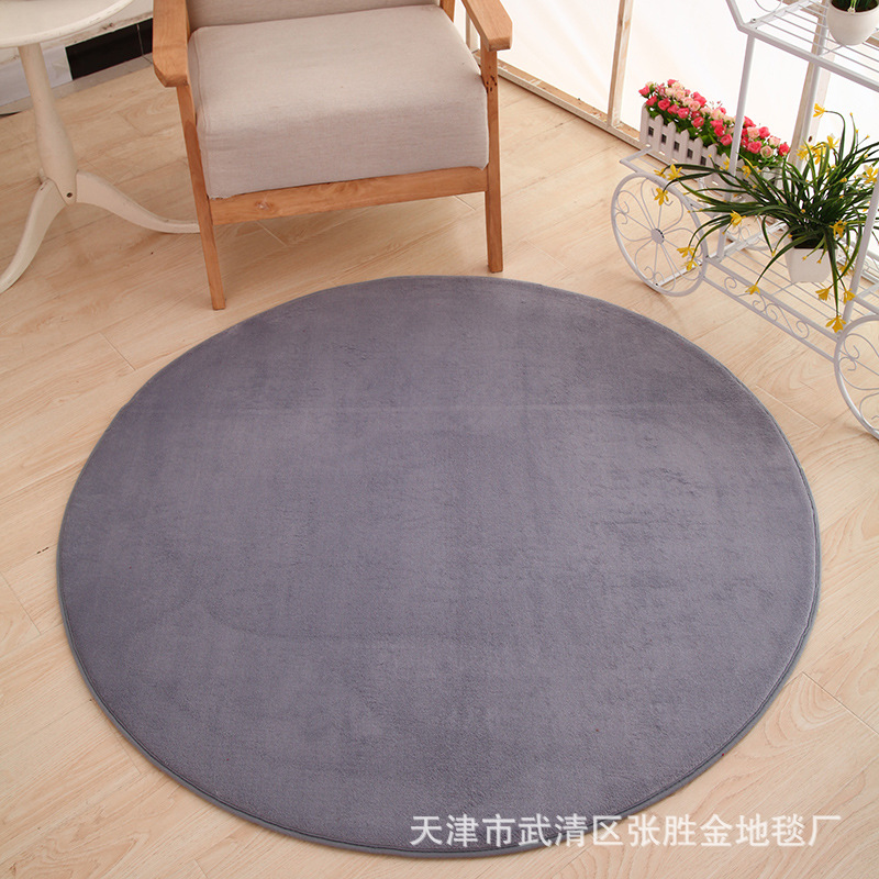 포인트 플라스틱 바닥 산호 양털 라운드 카펫 실버 회색