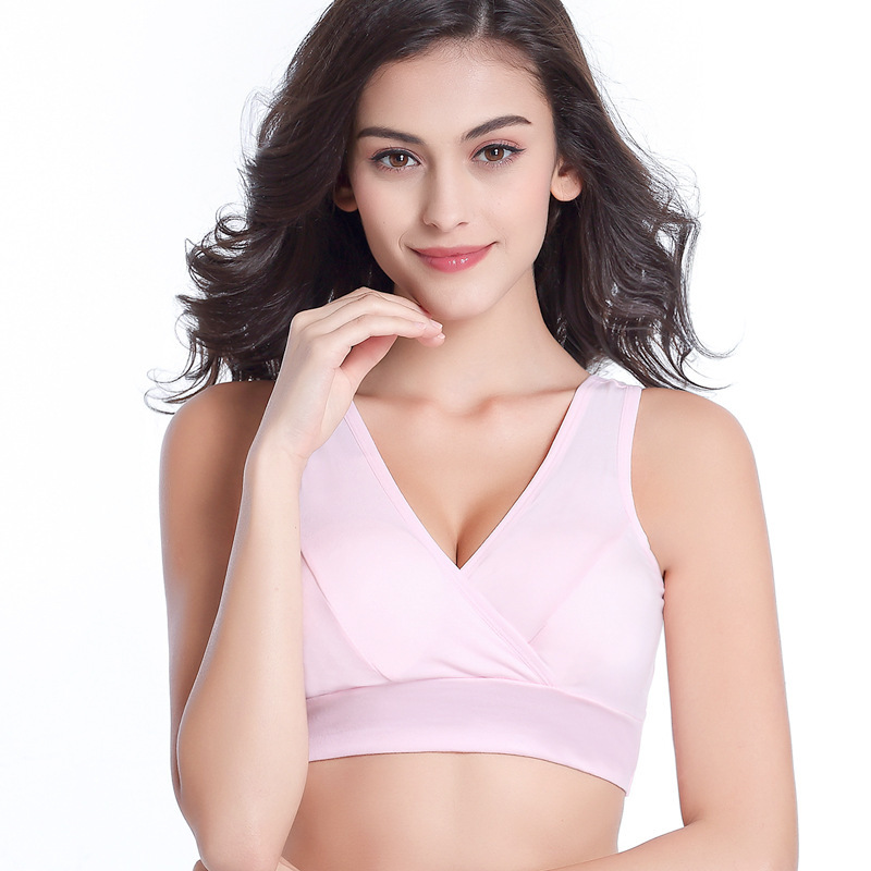 Pregnant Women's Underwear Vest-type Non-steel Ring Cross-feeding Bra Comfortable Pregnant and Maternity Sleep Bra Not Equipped with Breast Pad Pregnant Women's Underwear Vest-type Non-steel Ring Cross-feeding Bra Comfortable Pregnant and Maternity Sleep Bra Not Equipped with Breast Pad