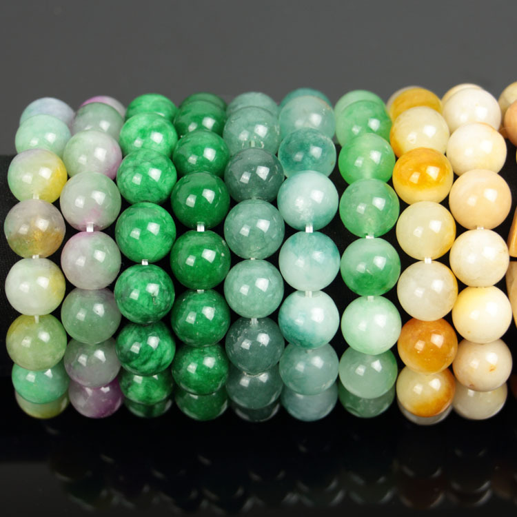 Quartzite Jade Bracelet 10 Yuan Model Mixed Stone Bracelet Yunnan Colorful Jade Loose Bead Bracelet Street Stall Jade Factory Jade Products