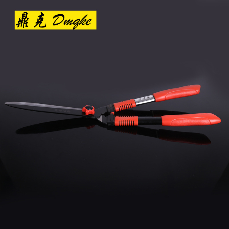 厂家批发德之助65锰钢PVC手柄12寸撬头篱笆剪手动可调节式草坪剪