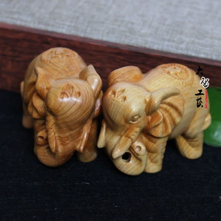 批发 柏木富贵大象 百财 摆件工艺品手把件